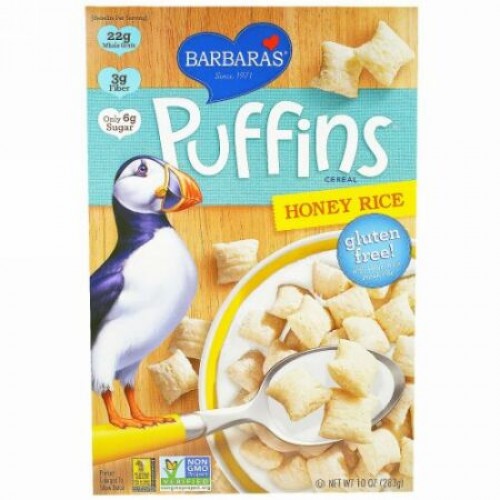 Barbara's Bakery, パフィンシリアル、 ハニー ライス、 10 oz (283 g) (Discontinued Item)