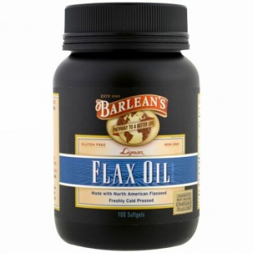 Barlean's, リグナンフラックスオイル、ソフトゲル100錠