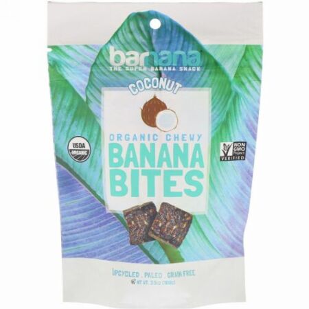 Barnana, Organic Chewy Banana Bites, Coconut, 3.5 oz (100 g) (Discontinued Item)
