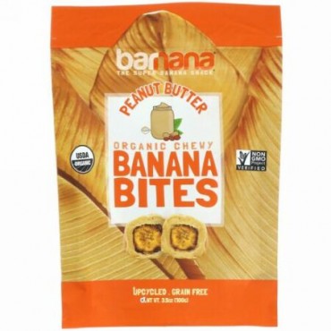 Barnana, Organic Chewy Banana Bites, Peanut Butter, 3.5 oz (100 g) (Discontinued Item)