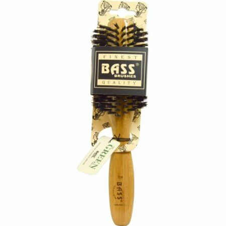 Bass Brushes, クラシックな円形のスタイル, ヘアブラシ, 100%野生のイノシシ毛, 竹の柄, 1ヘアブラシ (Discontinued Item)