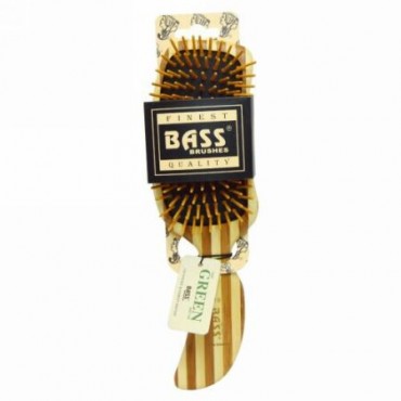 Bass Brushes, 半S字型, ヘアブラシ, 外皮を剥いだ竹の柄のウッドブリストル, 1ヘアブラシ (Discontinued Item)