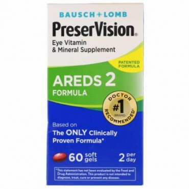 Bausch & Lomb, PreserVision、AREDS 2調剤、60ソフトジェル90個