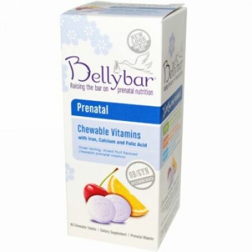 Bellybar, プレナタル・チュワブル・ビタミンズ、ミックスフルーツ味、60 噛めるタイプのタブレット (Discontinued Item)