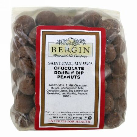 Bergin Fruit and Nut Company, Chocolate Double Dip Peanuts, 16 oz (454 g) (Discontinued Item)