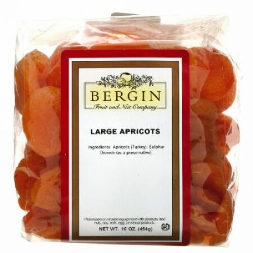 Bergin Fruit and Nut Company, 大アプリコット、454g（16oz）