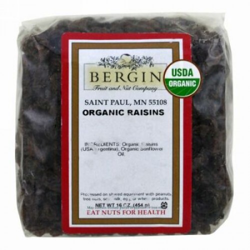 Bergin Fruit and Nut Company, Organic Raisins, 16 oz (454 g) (Discontinued Item)