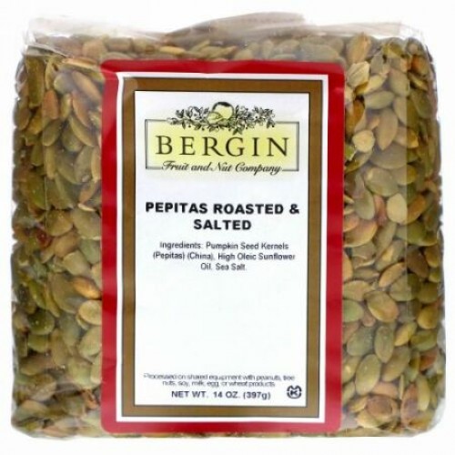 Bergin Fruit and Nut Company, ロースト・ソルト・ペピータナッツ, 14 オンス