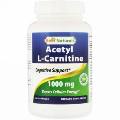 Best Naturals, アセチルL-カルニチン、1000mg、60カプセル (Discontinued Item)