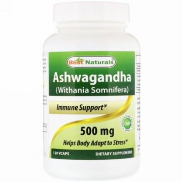 Best Naturals, Ashwagandha (Withania Somnifera), 500 mg , 120 VCaps (Discontinued Item)