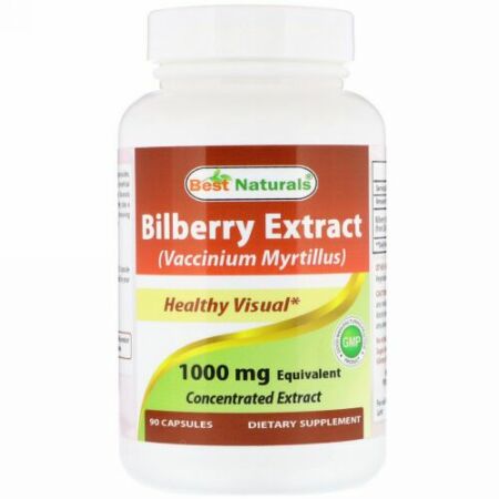 Best Naturals, Bilberry Extract (Vaccinium Myrtillus), 1000 mg , 90 Capsules (Discontinued Item)