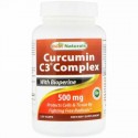 Best Naturals, Curcumin C3 Complex with Bioperine, 500 mg , 120 VCaps (Discontinued Item)