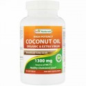 Best Naturals, High Potency Coconut Oil, Organic & Extra Virgin, 1,300 mg, 90 Softgels (Discontinued Item)