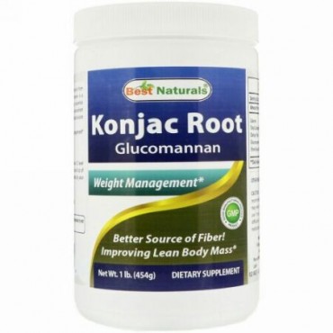 Best Naturals, Konjac Root Glucomannan Powder, 1 lb (454 g) (Discontinued Item)