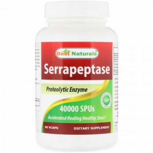 Best Naturals, Serrapeptase, 40000 SPUs, 90 VCAPS (Discontinued Item)