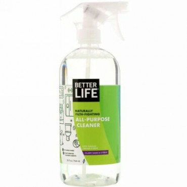 Better Life, 天然万能洗剤（Natural All-Purpose Cleaner）, クラリーセージ＆シトラス, 32液量オンス（946 ml）