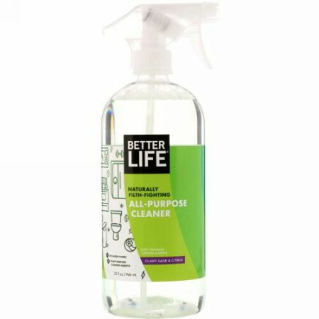 Better Life, 天然万能洗剤（Natural All-Purpose Cleaner）, クラリーセージ＆シトラス, 32液量オンス（946 ml）