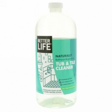 Better Life, 自然に浴槽とタイルを白くするクリーナー、ティーツリー＆ユーカリ、32 fl oz (946 ml) (Discontinued Item)
