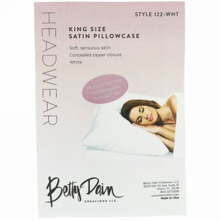 Betty Dain Creations, LLC, ヘッドウェア、サテン枕カバー・キングサイズ、枕カバー1枚 (Discontinued Item)