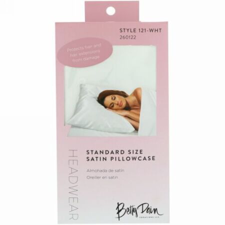 Betty Dain Creations, LLC, ヘッドウェア、サテン枕カバー・スタンダードサイズ、枕カバー1枚 (Discontinued Item)