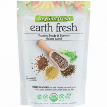 Beyond Fresh, アースフレッシュ、オーガニックのシードとスプラウトのマスターブレンド、ナチュラルな味、6.35 oz (180 g) (Discontinued Item)