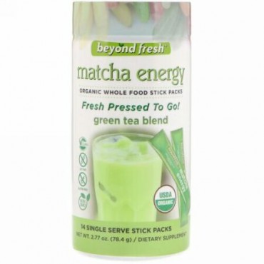 Beyond Fresh, 抹茶エネルギー、緑茶ブレンド、14回分スティックパック (Discontinued Item)