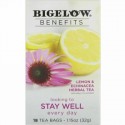 Bigelow, 効能、健康維持、レモン & エキナシアハーブティー、ティーバッグ18袋、1.15 oz (32 g) (Discontinued Item)