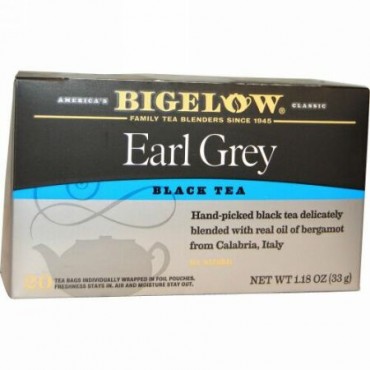 Bigelow, アールグレイ、 ブラック ティーブレンド、 20ティーバッグ、 1.18 oz (33 g) (Discontinued Item)