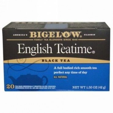 Bigelow, イングリッシュティータイム、 20ティーバッグ、 1.50 oz (42 g) (Discontinued Item)