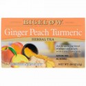Bigelow, Herbal Tea, Ginger Peach Turmeric, 18 Tea Bags, .98 oz (27 g) (Discontinued Item)