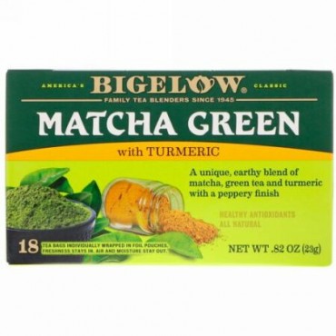 Bigelow, Matcha Green Tea with Turmeric, .82 oz (23 g) (Discontinued Item)