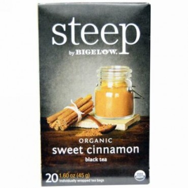 Bigelow, Steep, Organic Sweet Cinnamon Tea, 20 Tea Bags, 1.60 oz (45 g) (Discontinued Item)