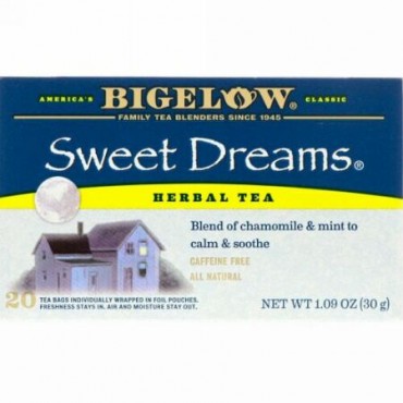 Bigelow, スイートドリームハーブ ティー、 カフェインレス、 20ティーバッグ、 1.09 oz (30 g) (Discontinued Item)
