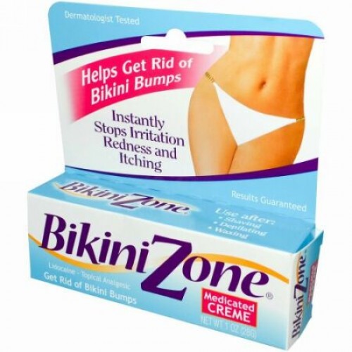 Bikini Zone, 薬用クリーム、 ビキニラインの腫れを緩和、 1 oz (28 g) (Discontinued Item)