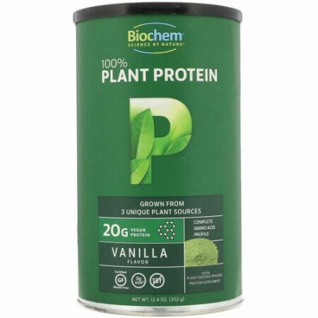 Biochem, 100%植物プロテイン、バニラフレーバー、12.4オンス (352 g) (Discontinued Item)