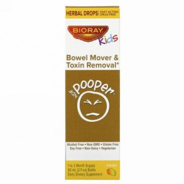 Bioray, NDFプーパ、腸閉塞と毒素を除去、キッズ、マンゴー風味、2 液体オンス（60 ml）