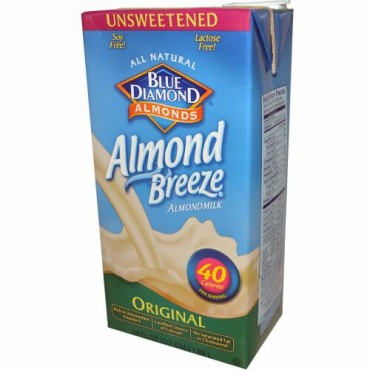 Blue Diamond, ブルーダイアモンド, アーモンドブリーズ, アーモンドミルク, オリジナル, 無糖, 64 fl oz (1.89 L) (Discontinued Item)