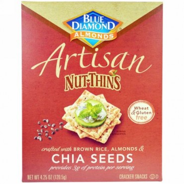Blue Diamond, アーティザン・ナッツシン、チアシード・クラッカースナック、4.25オンス（120.5 g） (Discontinued Item)
