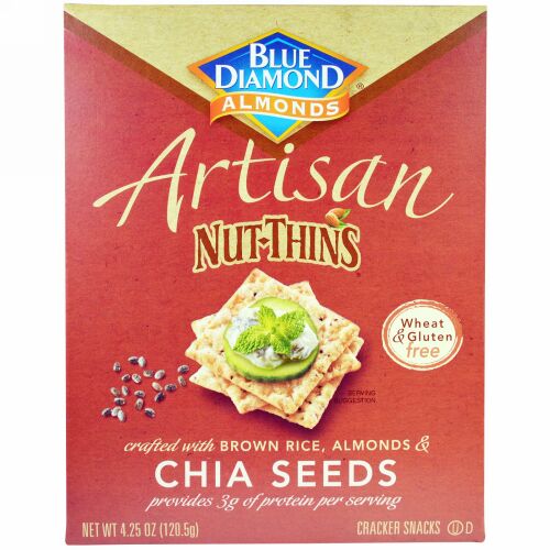 Blue Diamond, アーティザン・ナッツシン、チアシード・クラッカースナック、4.25オンス（120.5 g） (Discontinued Item)