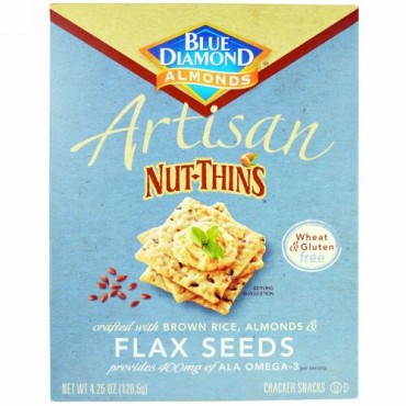 Blue Diamond, Artisan Nut-Thins、フラックスシード・クラッカースナック、4.25 オンス (120.5 g) (Discontinued Item)