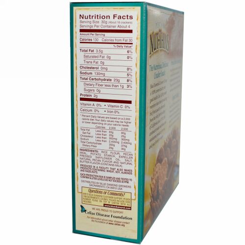 Blue Diamond, ピーカンナッツシンズ、 ナッツ& ライス クラッカー スナック、 4.25 oz (120.5 g) (Discontinued Item)