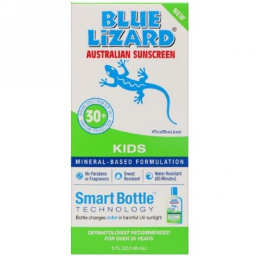 Blue Lizard Australian Sunscreen, キッズ用、日焼け止めSPF 30+、 5 fl oz (148 ml) (Discontinued Item)