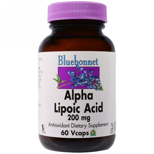 Bluebonnet Nutrition, アルファリポ酸、200 mg、60ベジキャップ