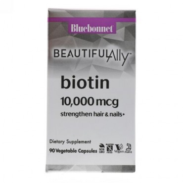 Bluebonnet Nutrition, ビューティフルアライ、ビオチン、10,000 mcg、90野菜カプセル (Discontinued Item)