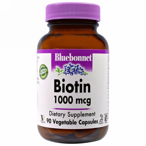 Bluebonnet Nutrition, ビオチン、1,000 mcg、90ベジカプセル (Discontinued Item)