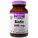 Bluebonnet Nutrition, ビオチン、5,000 mcg、120ベジキャップ (Discontinued Item)