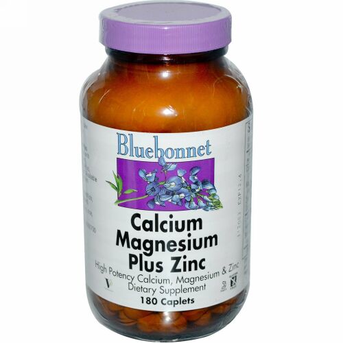 Bluebonnet Nutrition, カルシウム マグネシウム プラス 亜鉛、180 カプレット