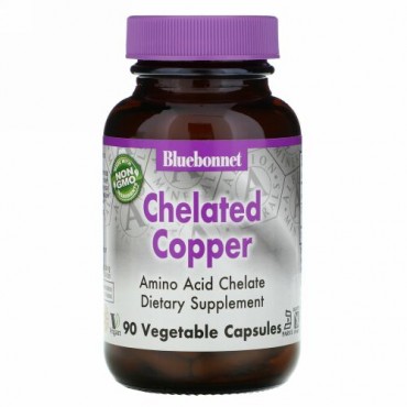 Bluebonnet Nutrition, キレート化された銅、90ベジキャップ