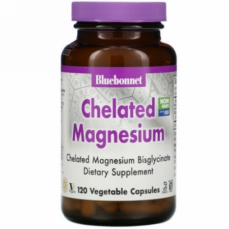 Bluebonnet Nutrition, キレートマグネシウム、ベジカプセル120粒