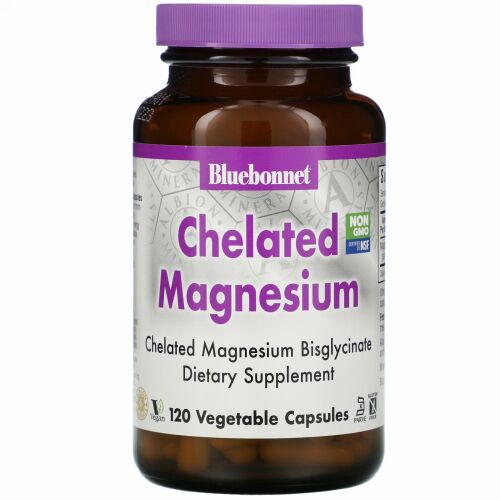 Bluebonnet Nutrition, キレートマグネシウム、ベジカプセル120粒